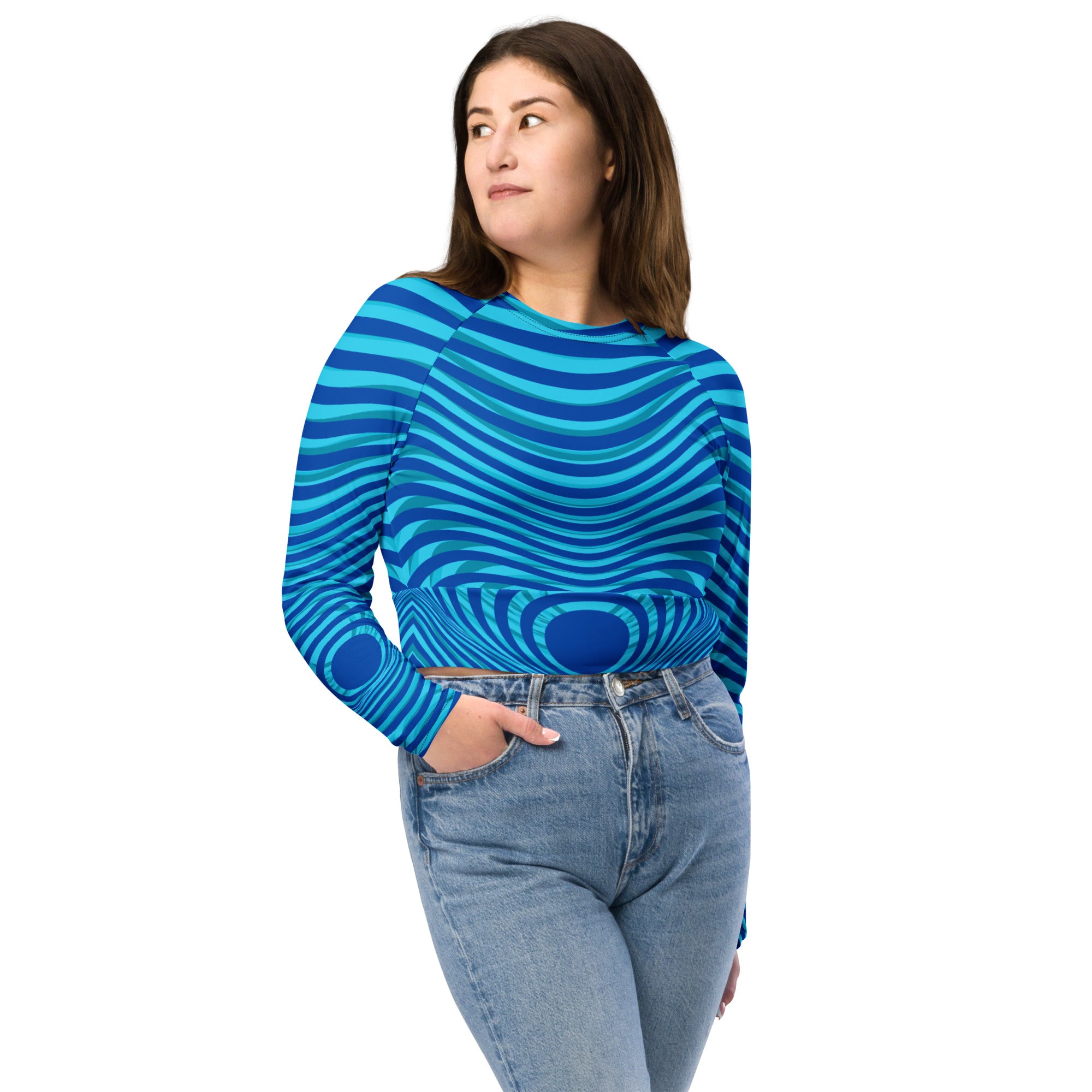 Recycled Blue Stripe crop top