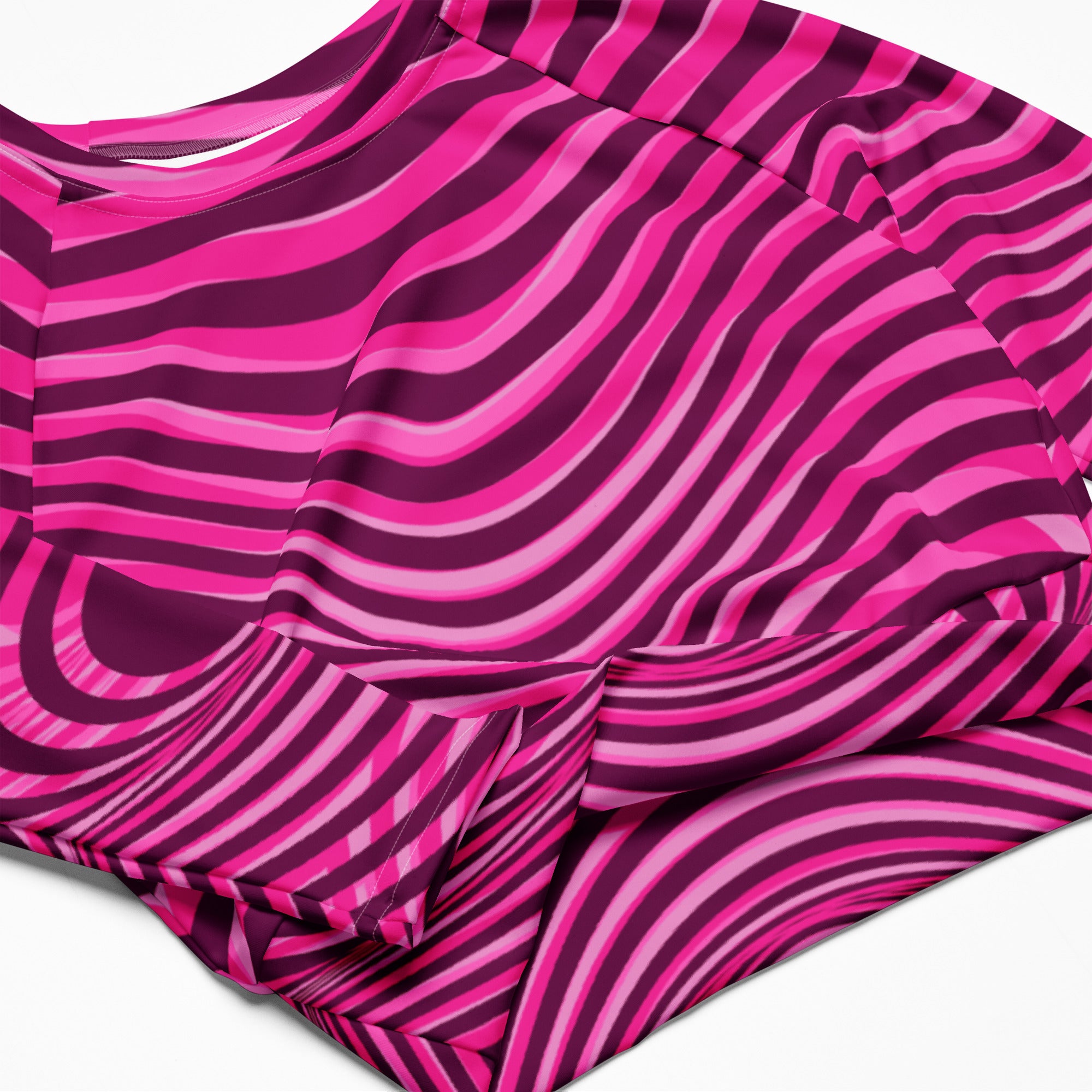 Recycled Pink Stripe crop top