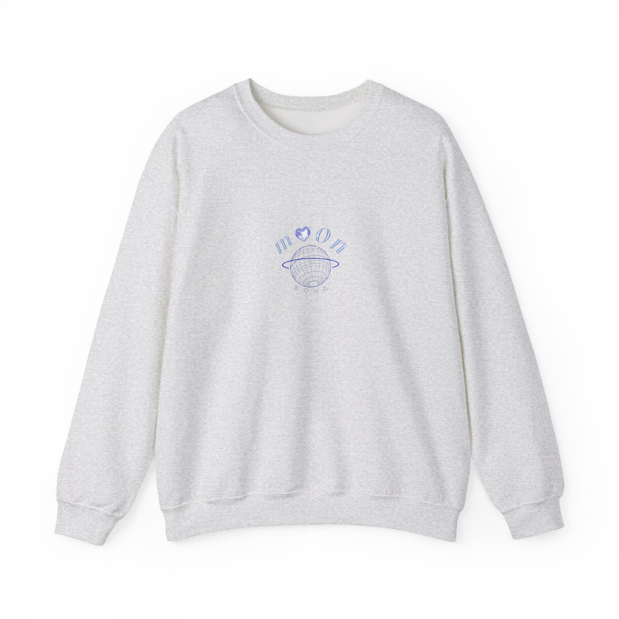NEOLUNA Crewneck (WHITE) – Retro-Tech Celestial Sweatshirt | MOON SOHA