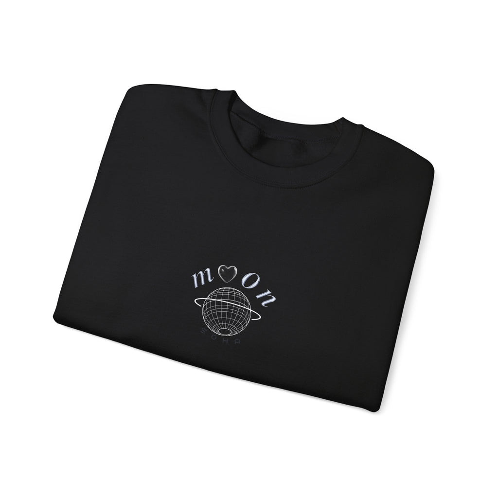 NEOLUNA Crewneck (BLACK) – Retro-Tech Celestial Sweatshirt | MOON SOHA