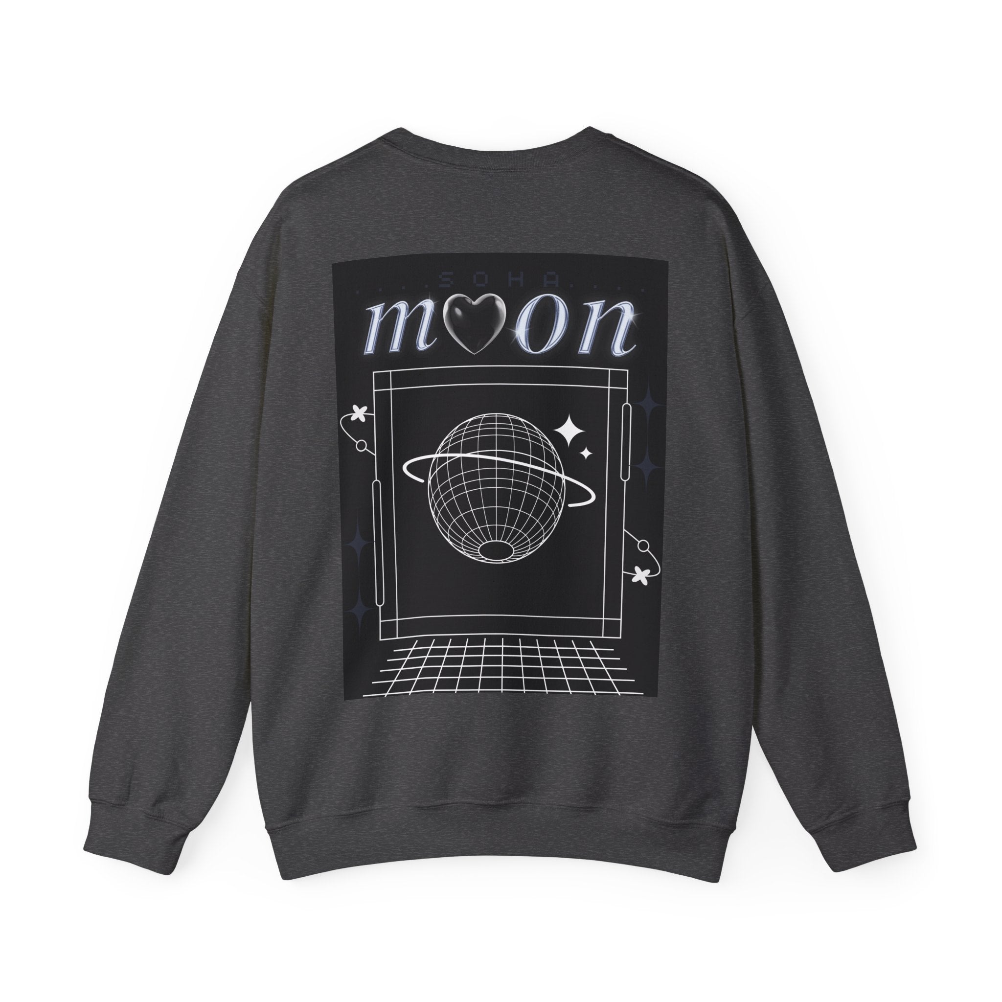 NEOLUNA Crewneck (BLACK) – Retro-Tech Celestial Sweatshirt | MOON SOHA