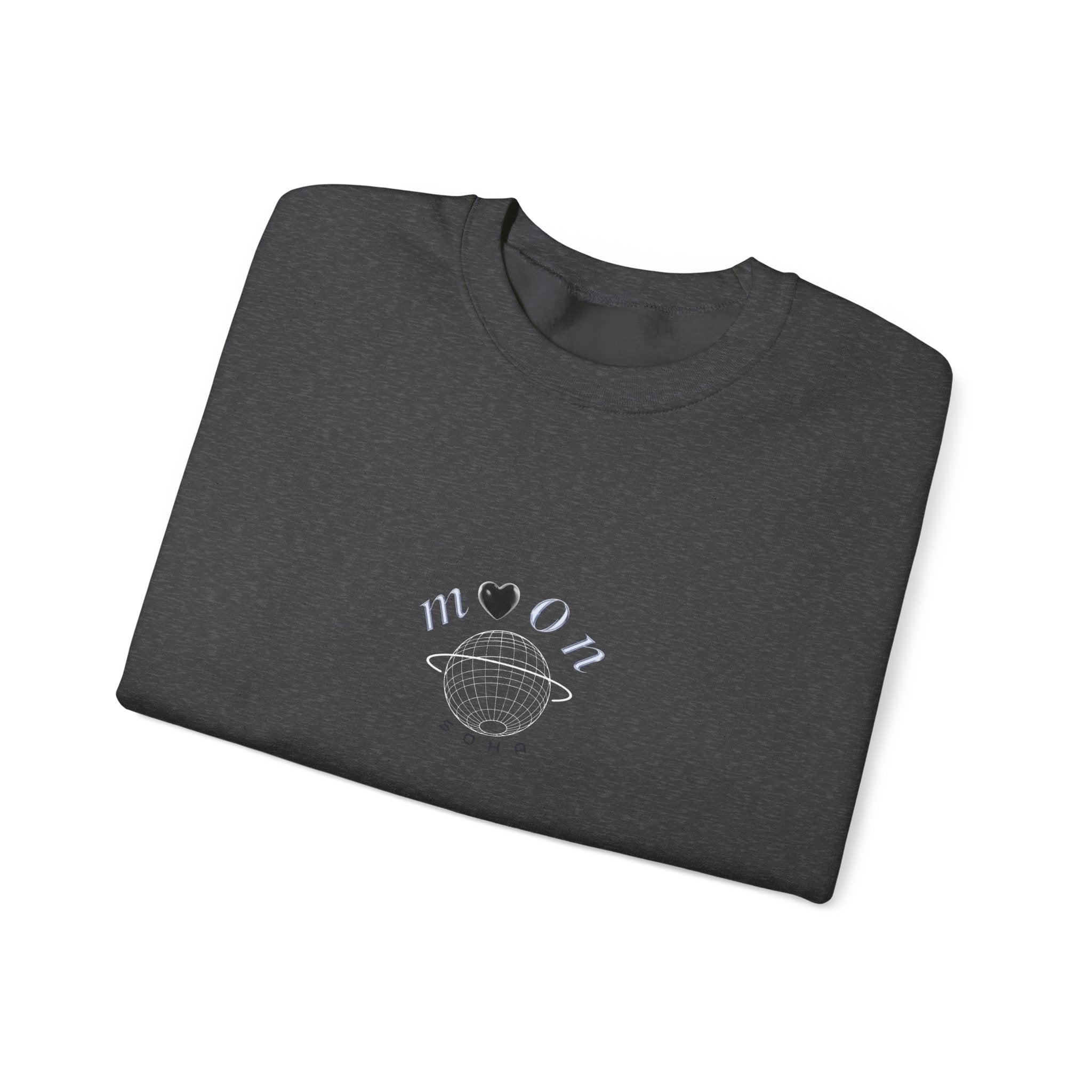 NEOLUNA Crewneck (BLACK) – Retro-Tech Celestial Sweatshirt | MOON SOHA