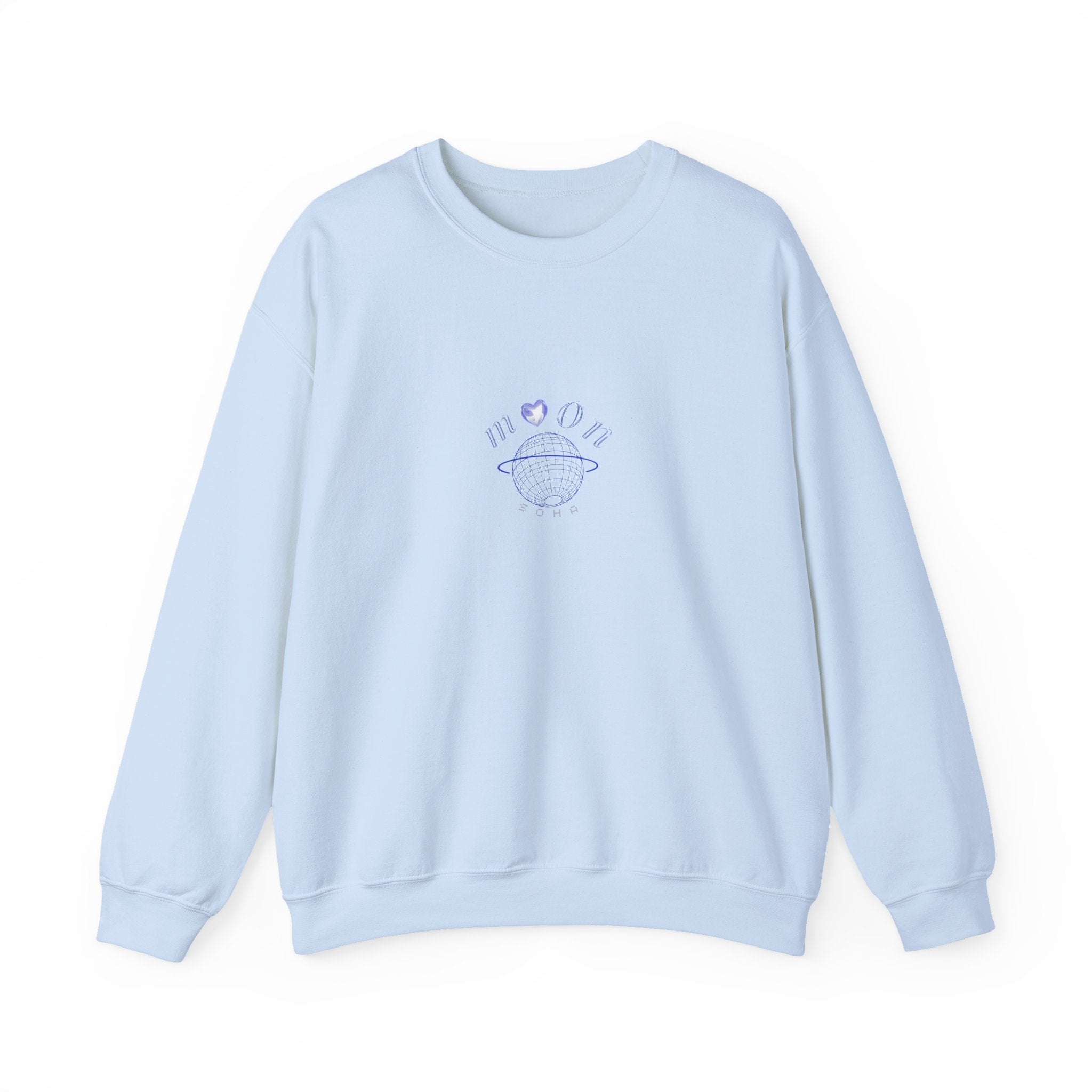 NEOLUNA Crewneck (WHITE) – Retro-Tech Celestial Sweatshirt | MOON SOHA
