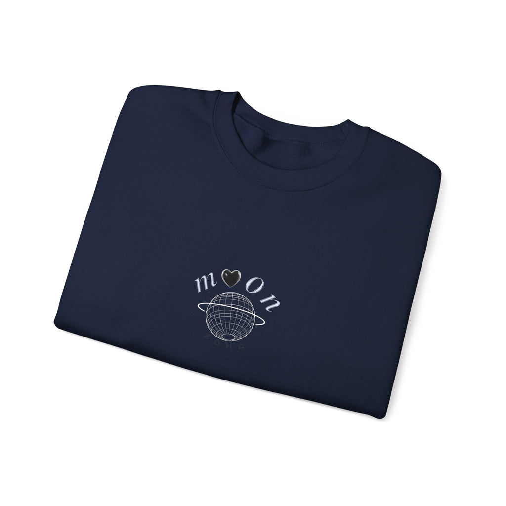 NEOLUNA Crewneck (BLACK) – Retro-Tech Celestial Sweatshirt | MOON SOHA